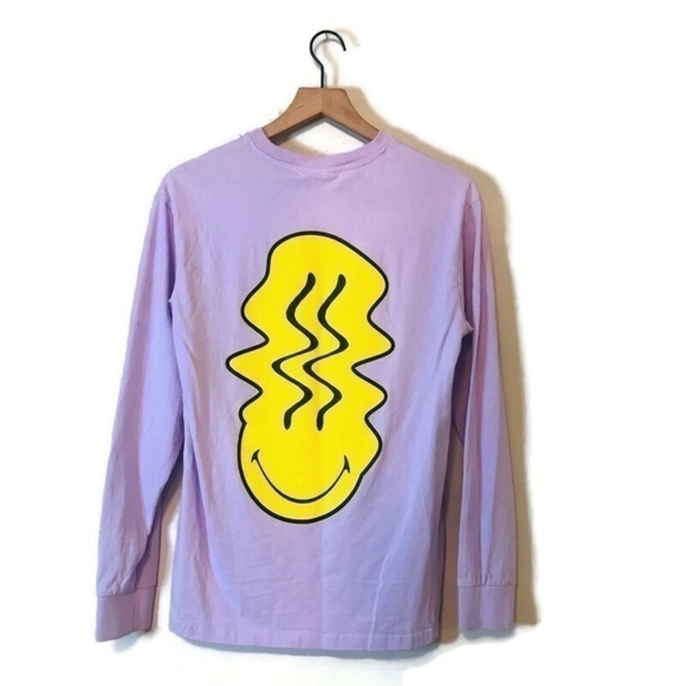 Smiley X H&M Lavender Purple Relaxed Fit Jersey Long Sleeve Shirt size XS Small